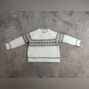 Vintage Fair Isle Sweet Cream Acrylic Vintage Baby Sweater Neutral Toddler 24 mo